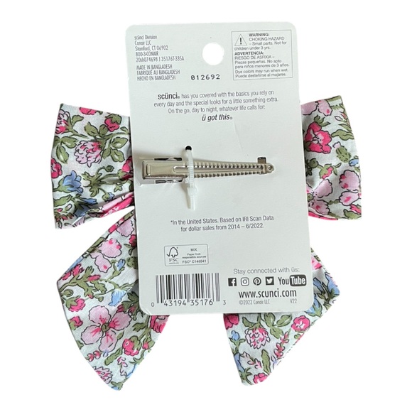 Scunci Floral Patterned Hair Bow Firm Unless Bundled - Picture 2 of 2